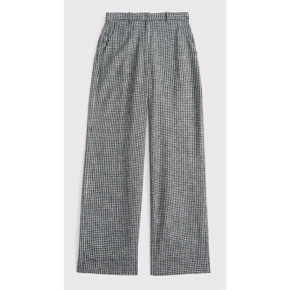 Abercrombie & Fitch Women's
Tailored Linen Wide Leg
Gingham Pants 25 SHORT - Picture 2 of 2